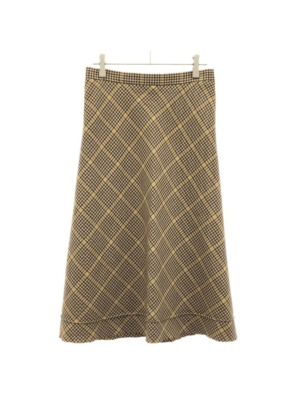Balenciaga Checked Skirt Brown 34